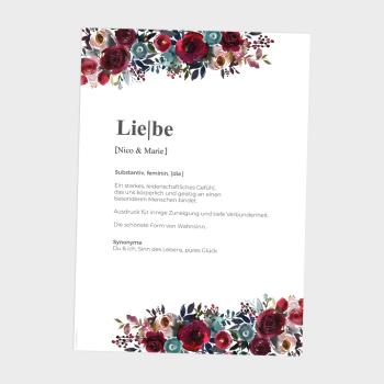 Preview: Definitionsposter "Liebe 2" | Geschenkidee | Personalisiert  | individuelles Bild | Wörterbuch