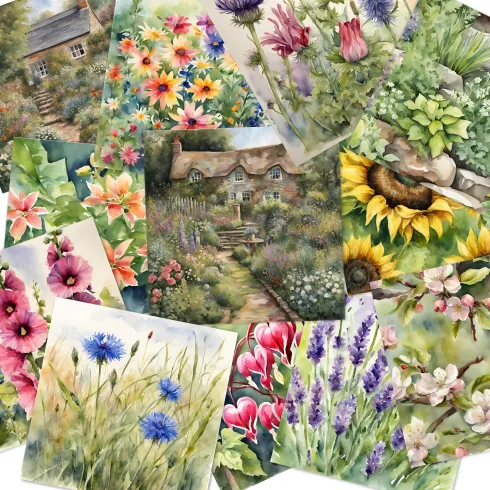 Preview: LaCreativ - Designpapier "Zauberhafter Landhausgarten" Paper Pack 6x6" - 24 Bogen