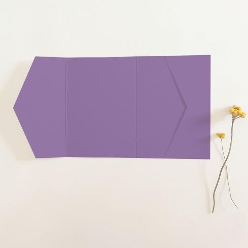 Pocketfold-Karte B6 seitlich Struktur-Karton "Struktur Beerenlila" Basic Line
