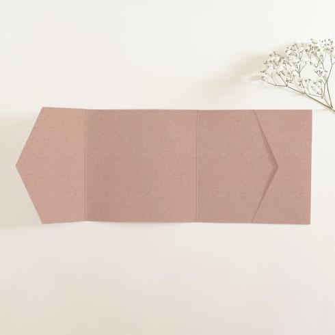 Pocketfold-Karte Quer-Format quadratisch (15x15) Recycling-Karton "Kraft Rosé" Basic Line