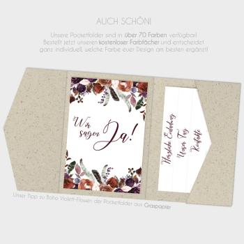 Preview: Einlegekarte "Boho Violett-Flower" 15x8