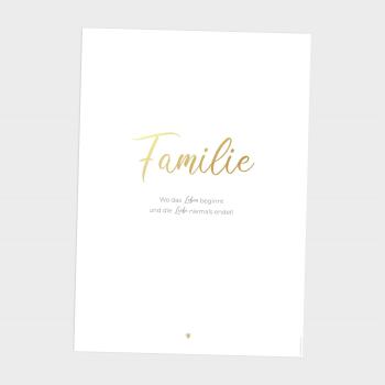 Preview: Metallicposter "Familie" | Goldposter | Familienposter | Personalisiertes Poster | Wanddeko