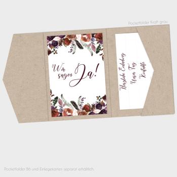 Preview: Einlegekarte "Boho Violett-Flower" 15x8