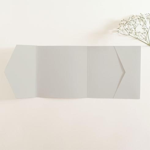 Pocketfold-Karte Quer-Format quadratisch (15x15) Premium-Karton "Seidengrau" Basic Line