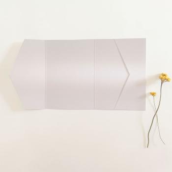 Pocketfold-Karte B6 seitlich Basic-Karton "Perlmutt Weissgold" Basic Line