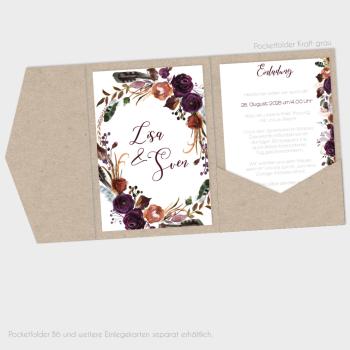 Einlegekarten-Bundle "Boho Violett-Flower" B6