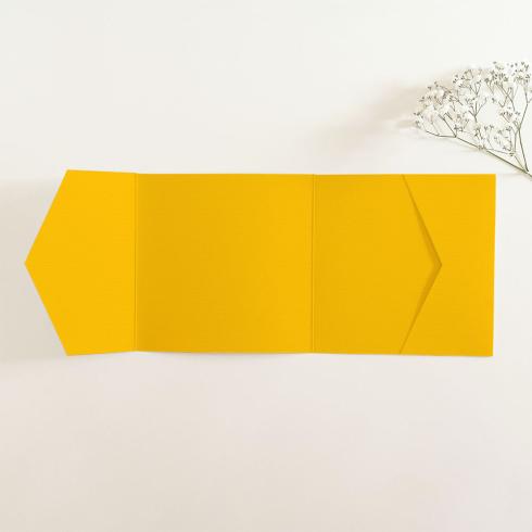 Pocketfold-Karte Quer-Format quadratisch (15x15) Struktur-Karton "Struktur Honiggelb" Basic Line