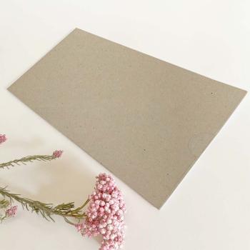 Einstecktasche DIN Lang Recycling-Karton "Kraft Grau" 