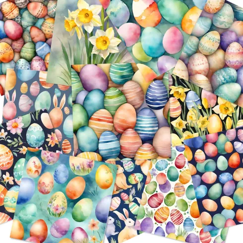Preview: LaCreativ - Designpapier "Osterliche-Malwerkstatt" Paper Pack 6x6" - 24 Bogen
