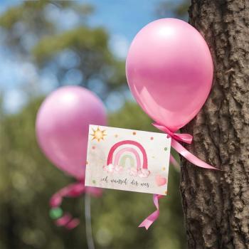 Preview: Luftballonkarten "Regenbogen 2" | Ballonkarte | Taufe | Geburtstag | Hochzeit | Geschenkidee