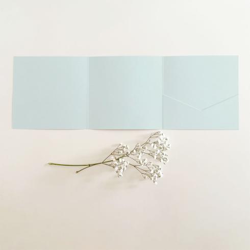Trippel-Pocketfold-Karte quadratisch (15x15) Struktur-Karton "Pfefferminz" Basic Line