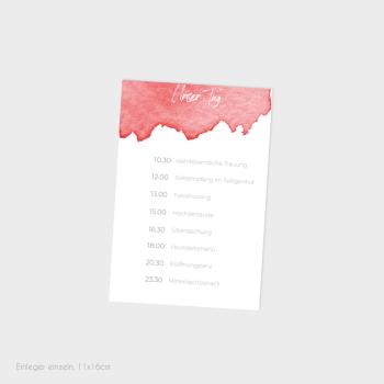 Preview: Pocketfold Einladung "Watercolor-Brush | Rot" B6 