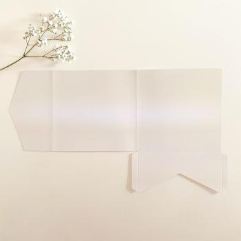 Preview: Pocketfold-Karte Quadrat (15x15) Premium-Karton "Metallic Champagner" Exklusiv Line