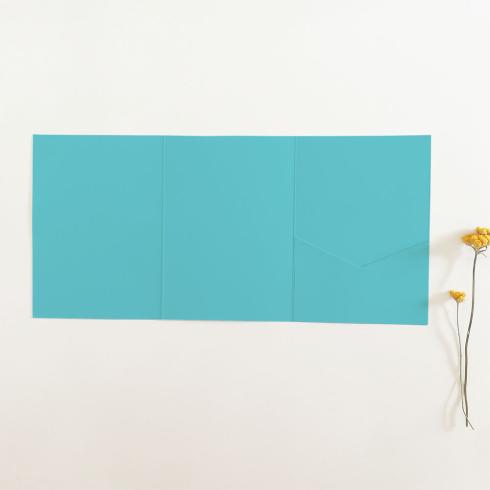 Pocketfold-Karte B6 Tripple Premium-Karton "Ozeanblau" Basic Line