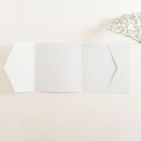 Pocketfold-Karte Quer-Format quadratisch (15x15) Recycling-Karton "Kraft Weiss" Basic Line