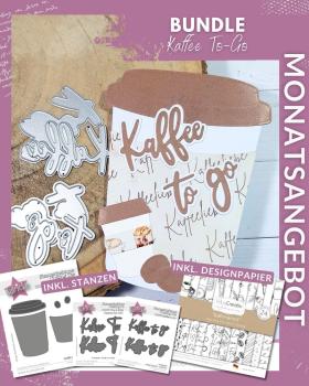 Kulricke Bundle " Kaffee, Kakao, Tee To-Go " Inkl. 3 Stanzen-Sets + Designpapier