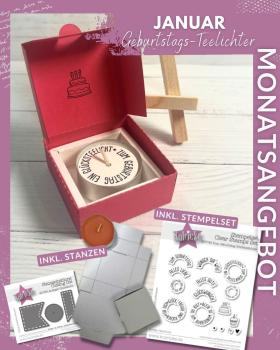 Kulricke Bundle "Geburtstags-Teelichter" inkl. Stempelset und 3 Stanzen-Sets