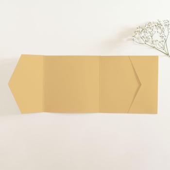 Pocketfold-Karte Quer-Format quadratisch (15x15) Premium-Karton "Cappuccino" Basic Line