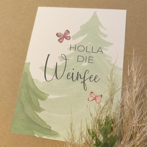 Preview: Spruchposter "Holla die Weinfee" | Geschenkidee | Personalisiert  | individuelles Bild | Wanddeko