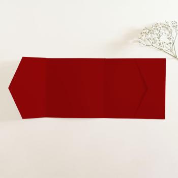 Pocketfold-Karte Quer-Format quadratisch (15x15) Premium-Karton "Weihnachtsrot" Basic Line