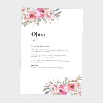 Preview: Definitionsposter "Oma 2" | Geschenkidee | Personalisiert  | individuelles Bild | Wörterbuch