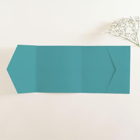 Pocketfold-Karte Quer-Format quadratisch (15x15) Struktur-Karton "Struktur Lagunenblau" Basic Line