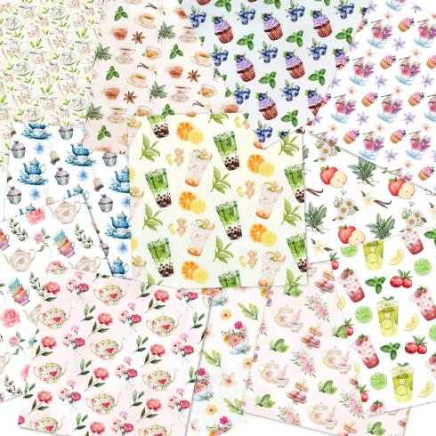 Preview: LaCreativ - Designpapier "Teeliebe" Paper Pack 6x6" - 24 Bogen