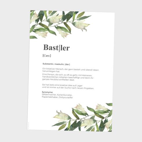 Preview: Definitionsposter "Bastler 2" | Geschenkidee | Personalisiert  | individuelles Bild | Wörterbuch