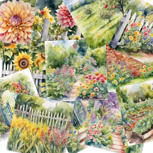 Preview: LaCreativ - Designpapier "Zauberhafter Landhausgarten" Paper Pack 6x6" - 24 Bogen