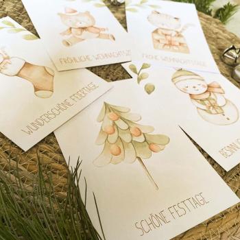 Preview: Weihnachtskarten-Bundle DIN A6 "Cute Christmas" | Grußkarten-Set | Postkarten
