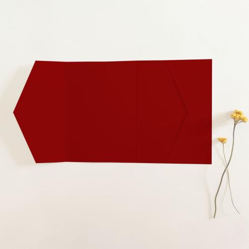 Pocketfold-Karte B6 seitlich Premium-Karton "Weihnachtsrot" Basic Line