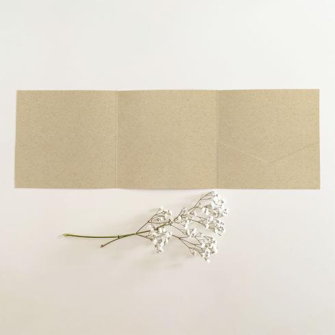 Trippel-Pocketfold-Karte quadratisch (15x15) Recycling-Karton "Graskarton" Basic Line