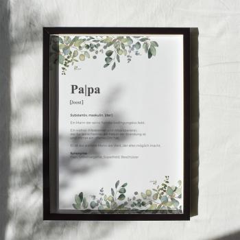Preview: Definitionsposter "Papa  2" | Geschenkidee | Personalisiert  | individuelles Bild | Wörterbuch