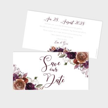 Save the Date "Boho Violett-Flower" DIN Lang