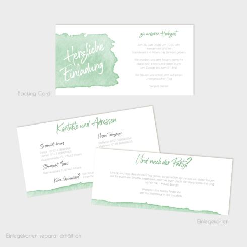 Preview: Backing-Card "Watercolor-Brush | Pistazie" 19,5x10