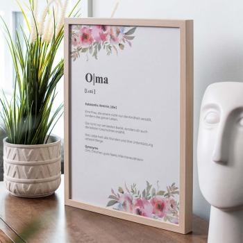 Definitionsposter "Oma 2" | Geschenkidee | Personalisiert | individuelles Bild | Wörterbuch