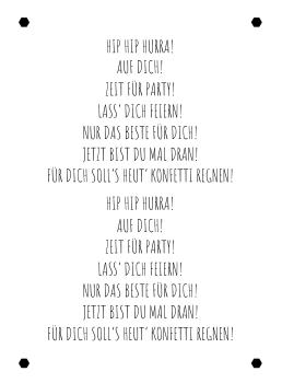 Preview: Kulricke Designpapier - "Hip Hip Hurra " Label Papier A7
