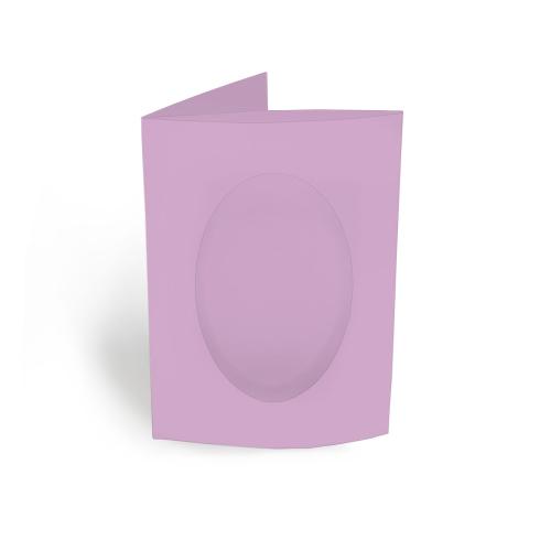 Passepartoutkarte oval 3-Fach DIN A6 in lavendel