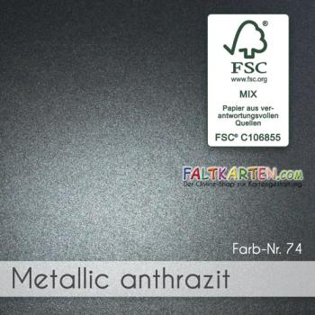 Karte - Einlegekarte DIN A6 250g/m² in metallic anthrazit
