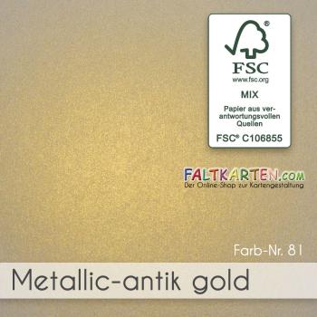 Doppelkarte - Faltkarte 240g/m² DIN A5 in metallic-antik gold