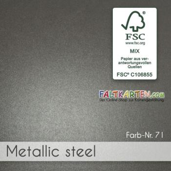 Doppelkarte - Faltkarte 250g/m² DIN A5 in metallic steel