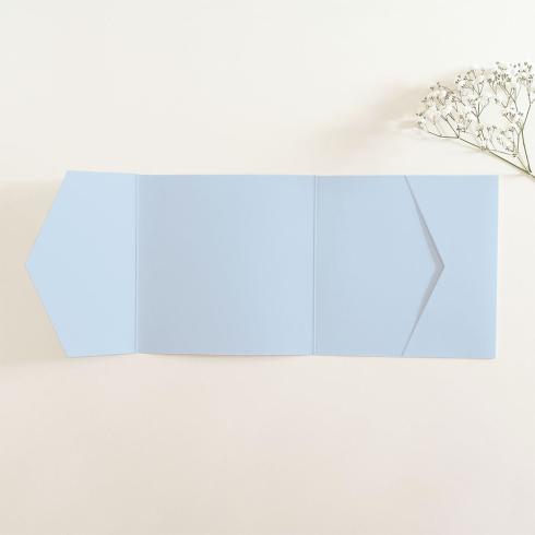 Pocketfold-Karte Quer-Format quadratisch (15x15) Premium-Karton "Hellblau" Basic Line