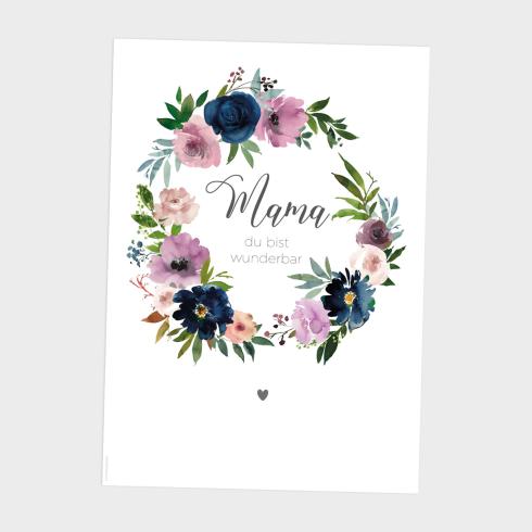 Preview: Spruchposter "Navy Dusky Pink" | Geschenkidee | Personalisiert  | Muttertag | Wanddeko