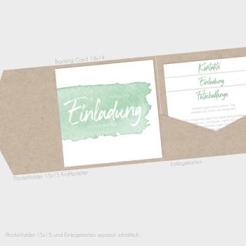 Preview: Einlegekarte "Watercolor-Brush | Pistazie" 13x9