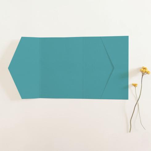Pocketfold-Karte B6 seitlich Struktur-Karton "Struktur Lagunenblau" Basic Line