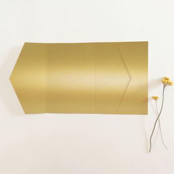 Pocketfold-Karte B6 seitlich Premium-Karton "Metallic Gold" Basic Line