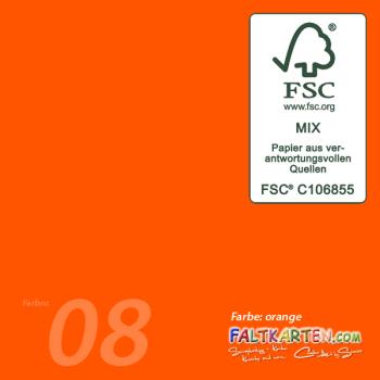 Karte - Einlegekarte 15x15 cm 240g/m² in orange