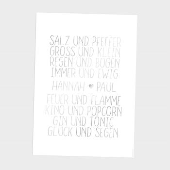 Preview: Metallicposter "Zusammen"  | Goldposter | Familienposter | Personalisiertes Poster | Wanddeko