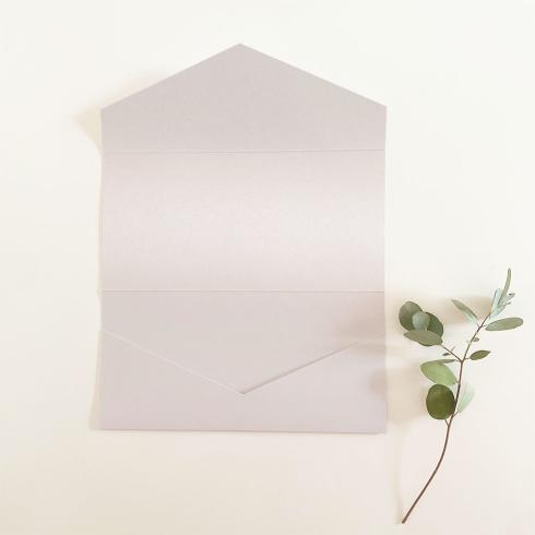 Pocketfold-Karte DIN Lang Basic-Karton "Perlmutt Weissgold" Basic Line