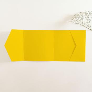 Pocketfold-Karte Quer-Format quadratisch (15x15) Premium-Karton "Sandgelb" Basic Line